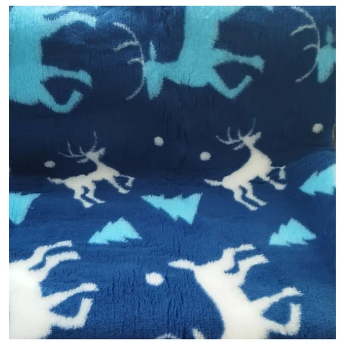 Коврик меховой ProFleece Олени 1х1,6м голубой/синий/белый СКИДКА 40%