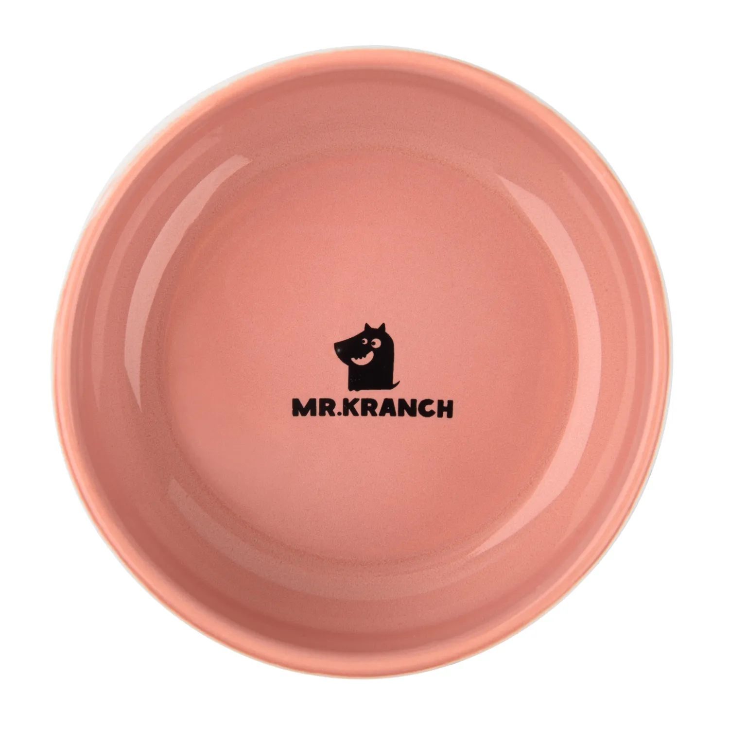 Миска Mr.Kranch для собак и кошек из фарфора Тропики 350мл розовая