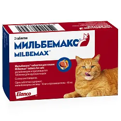 Elanco Мильбемакс антигельминтик для кошек 2 таб. (1 таб/4-8 кг) Elanco Мильбемакс антигельминтик для кошек 2 таб. (1 таб/4-8 кг)