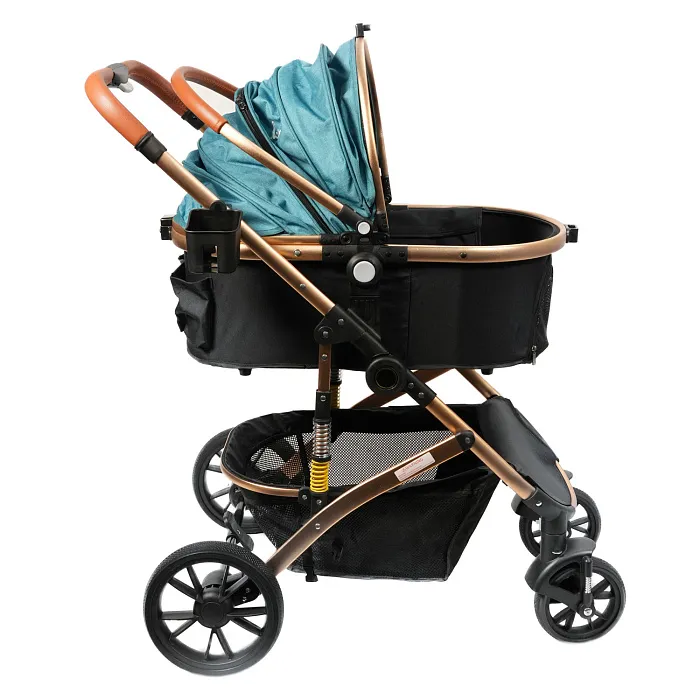 Коляска прогулочная Mr.Kranch для собак и кошек большая с амортизацией (макс. нагрузка 20 кг) голубая