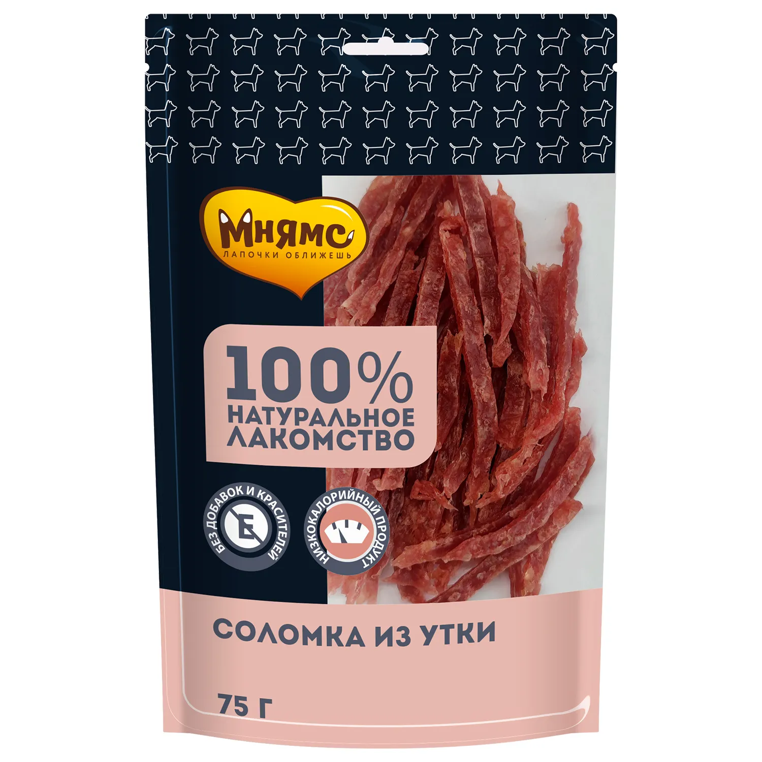 Лакомство Мнямс На каждый день для собак Соломка из утки 75 г