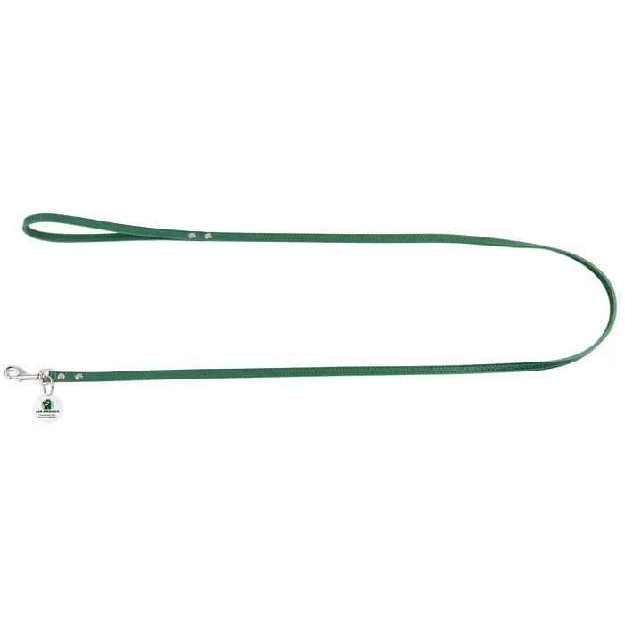 Поводок Mr.Kranch для собак из натуральной кожи с QR-адресником 130см 10мм зеленый СКИДКА 40%