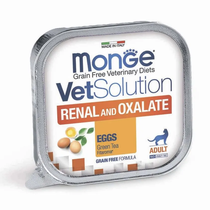 Диетический корм Monge VetSolution Cat Renal and Oxalate Ренал и Оксалат для кошек при ХПН и профилактике образования оксалатов 100 г