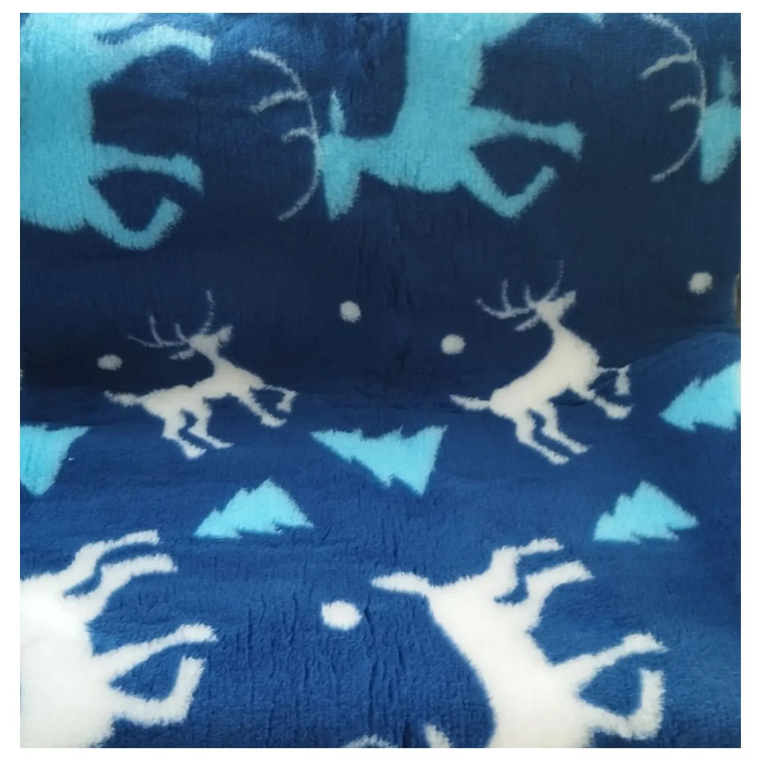 Коврик меховой ProFleece Олени 1х1,6м голубой/синий/белый СКИДКА 40%