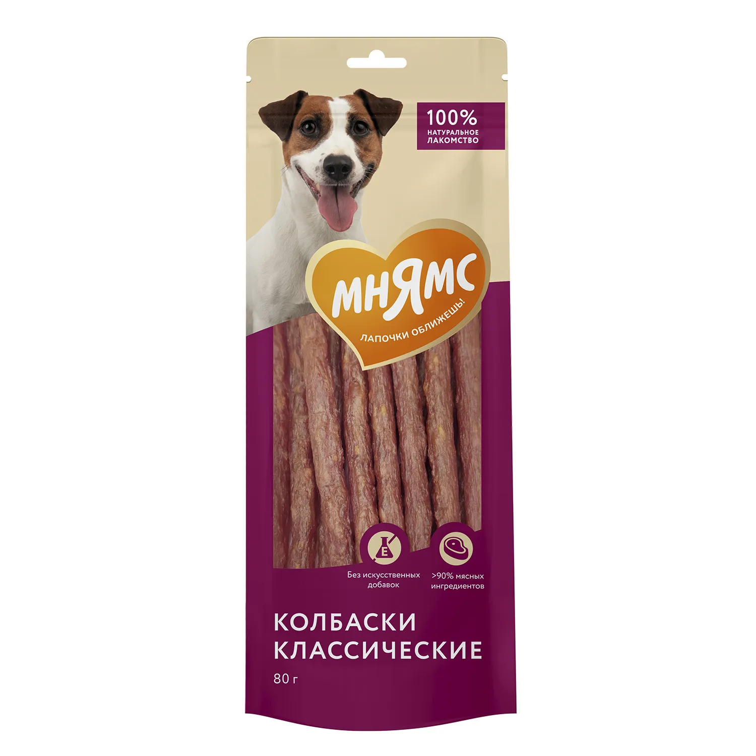 Лакомство Мнямс На каждый день для собак Колбаски классические 80 г