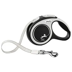 flexi рулетка NEW LINE Comfort XS (до 12 кг) лента 3 м серый/черный
