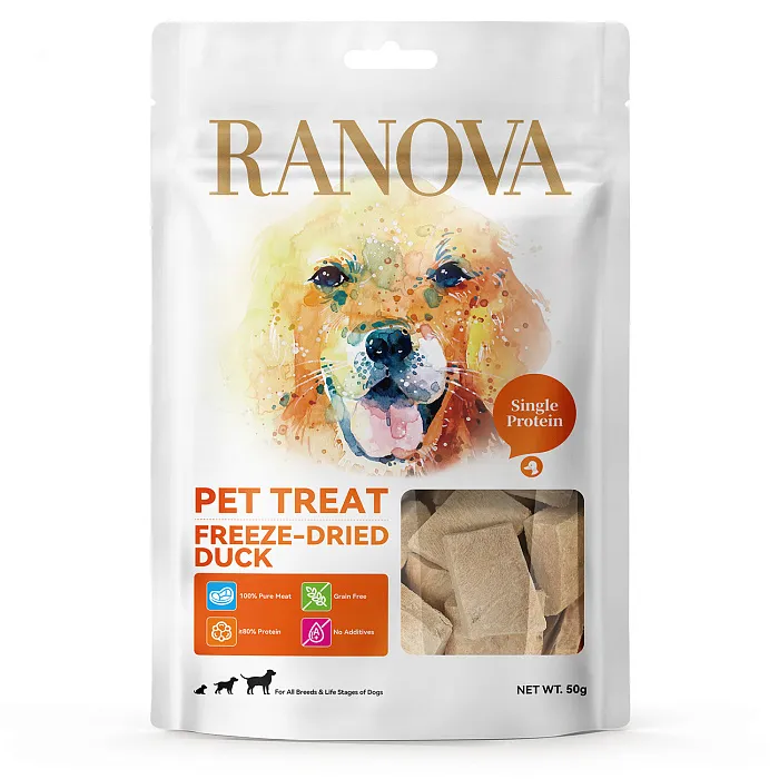 Лакомство Ranova для собак сублимированное Утка, 50 г