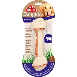 8in1 DELIGHTS Beef L косточка с говядиной для крупных собак 21 см