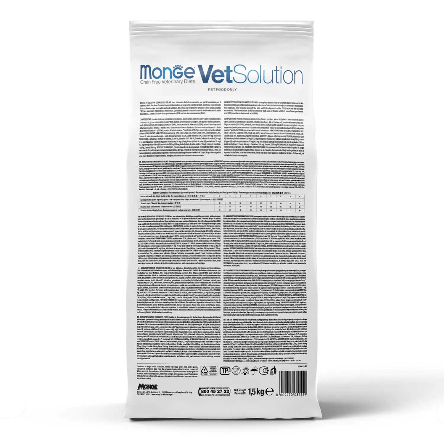 Диетический корм Monge VetSolution Cat Urinary Struvite Уринари Струвит при заболеваниях мочеполовой системы и струвитном течении МКБ 1,5 кг