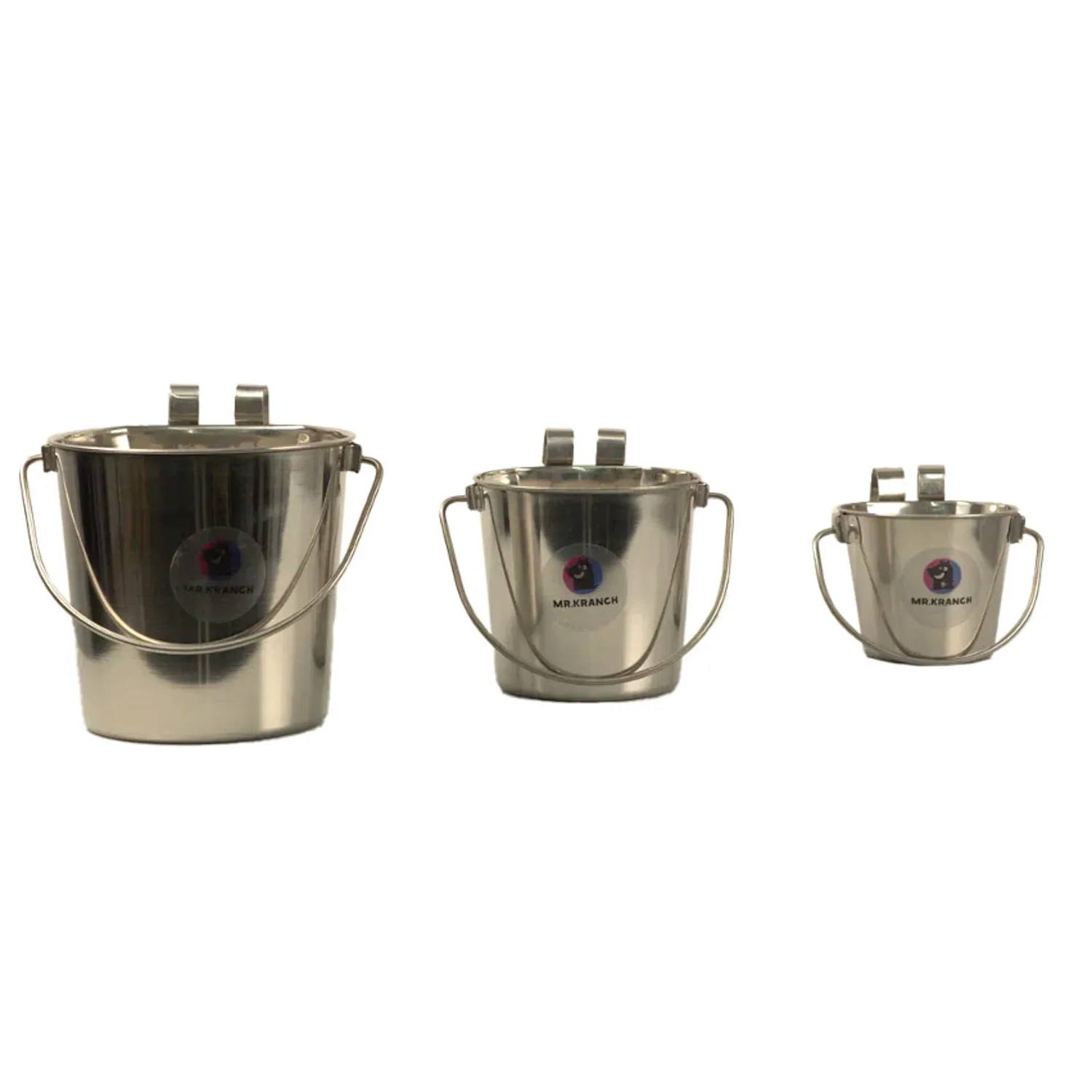 Ведро Mr.Kranch из нержавеющей стали с креплением для клеток и вольеров 3600 мл