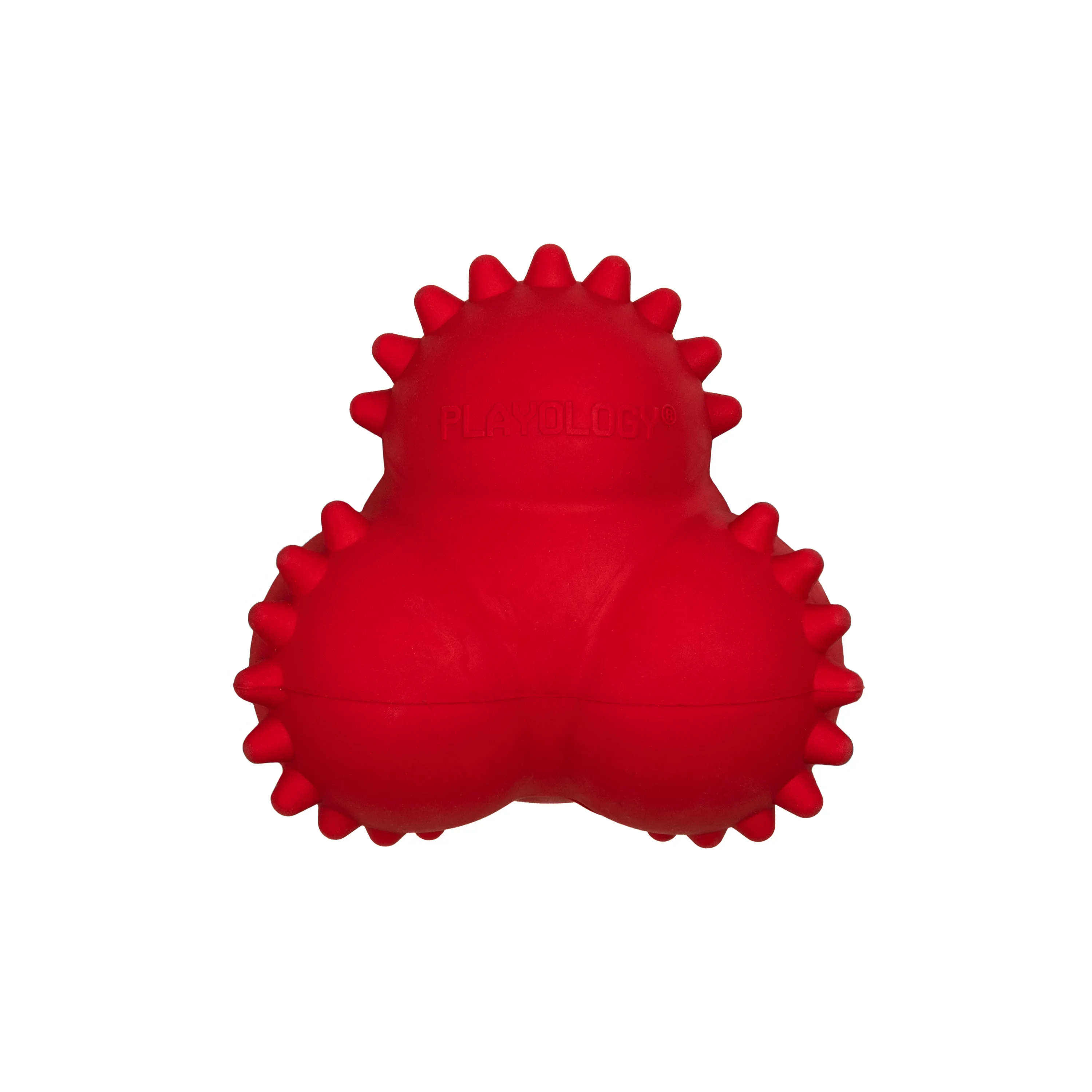 Playology дентальный жевательный тройной мяч SQUEAKY BOUNCE BALL для щенков 4-8 месяцев с ароматом говядины, цвет красный СКИДКА 50%