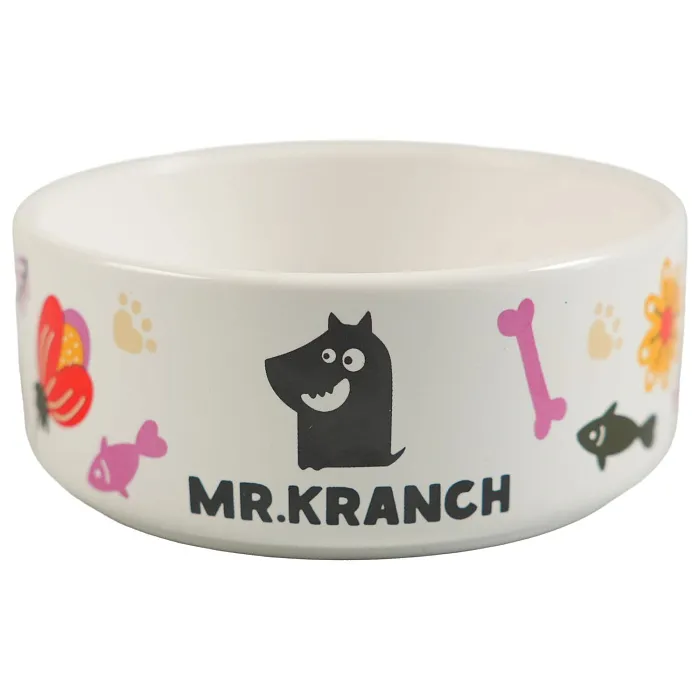 Миска Mr.Kranch керамическая для собак 420 мл Цветы Прованса розовая