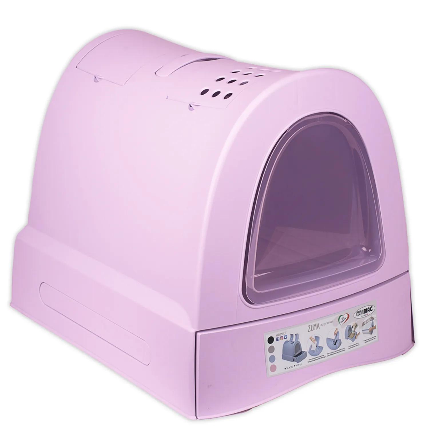 IMAC био-туалет для кошек ZUMA 40х56х42,5h см, розовый