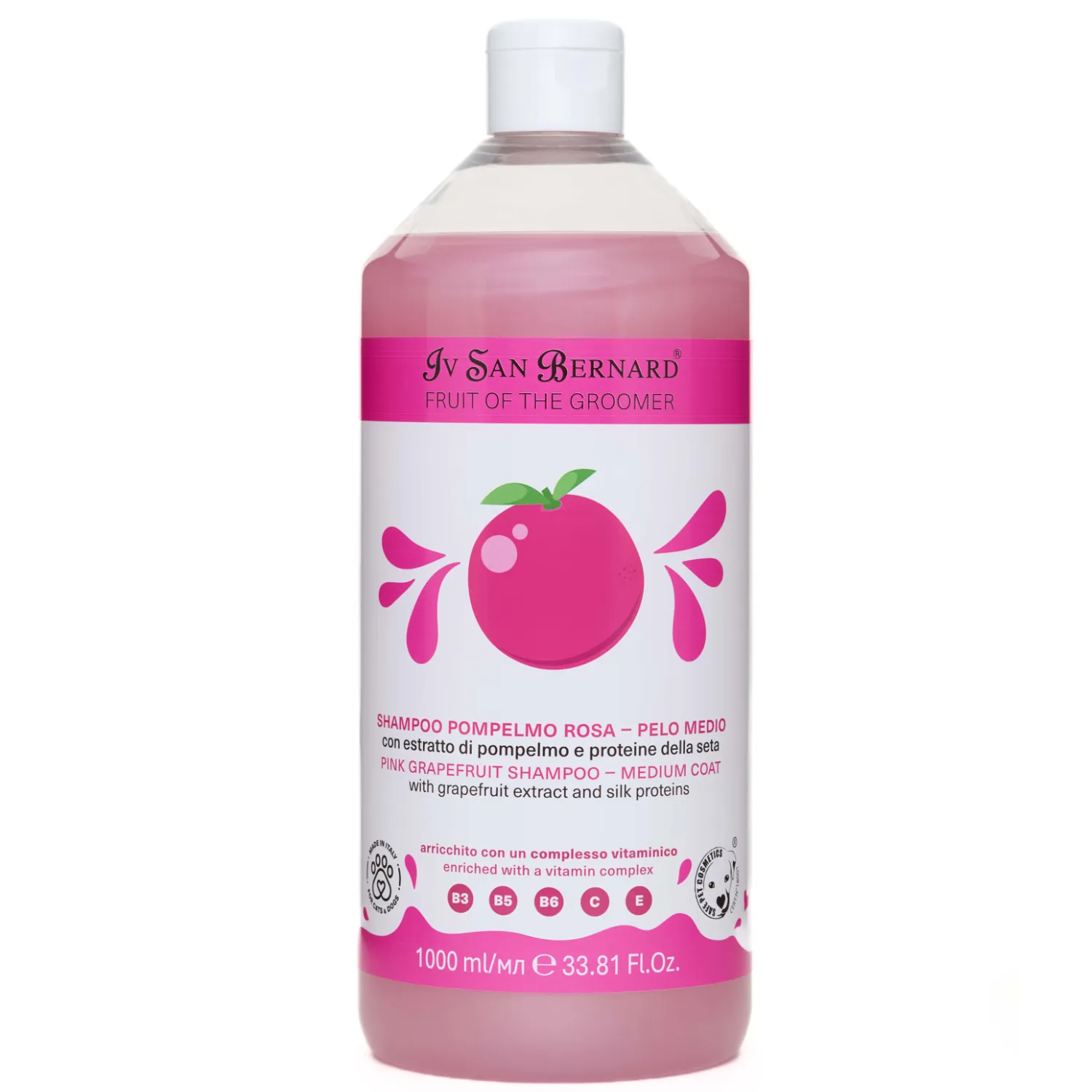 ISB Fruit of the Groomer Pink Grapefruit шампунь для шерсти средней длины с протеинами шелка 1000 мл