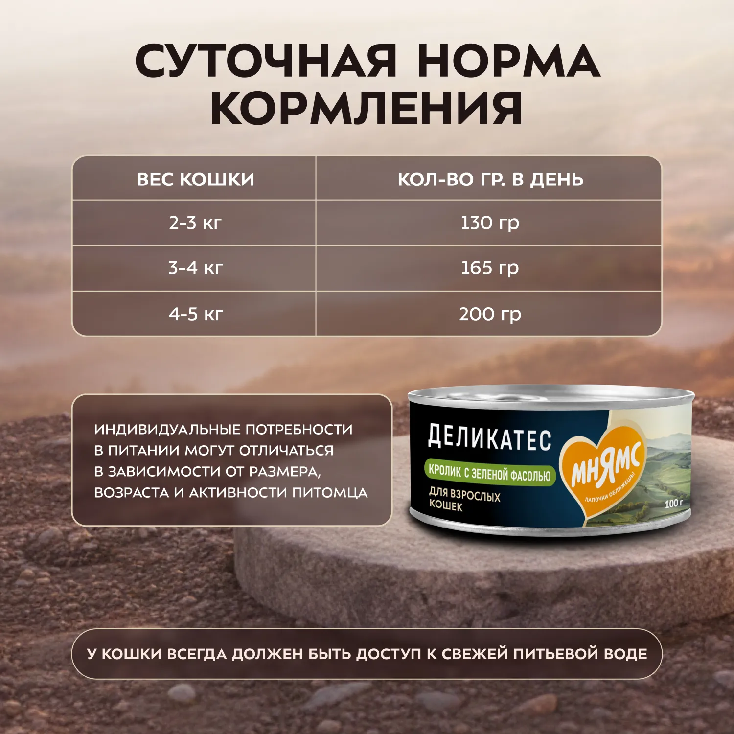 Влажный корм Мнямс Деликатес Кролик с зеленой фасолью для кошек "Паштет по-мальтийски" 100 г