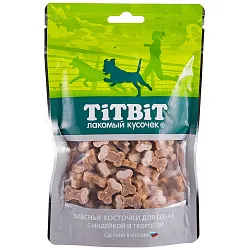 Лакомство TiTBiT Косточки мясные для собак с индейкой и творогом 145 г Лакомство TiTBiT Косточки мясные для собак с индейкой и творогом 145 г