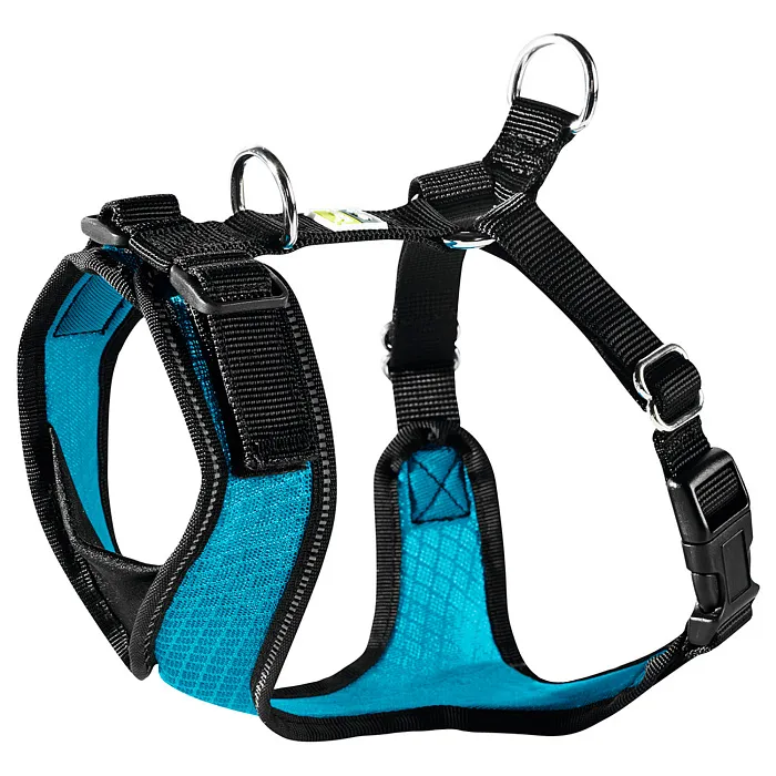 Hunter шлейка для собак Manoa S (38-47 см) нейлон / сетчатый текстиль голубой СКИДКА 40%