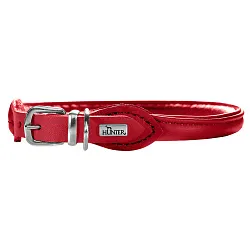 Hunter ошейник для собак Round&Soft Elk 37 (30-33 см)/0,6 см кожа лося красный чили СКИДКА 35%