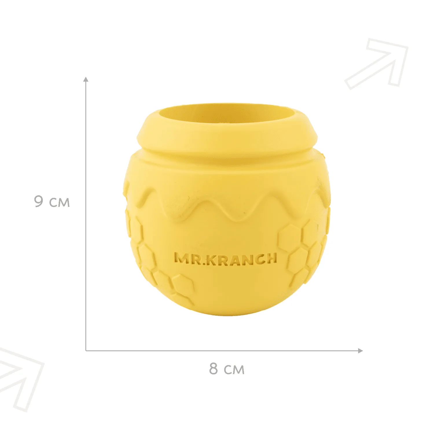 Игрушка Mr.Kranch для собак Горшочек меда 9*8 см желтая с ароматом сливок