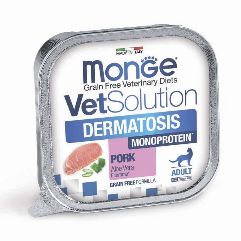 Диетический корм Monge VetSolution Cat Dermatosis Дерматозис для кошек при заболеваниях кожи 100 г