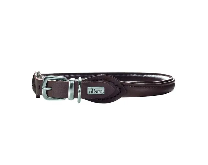 Hunter ошейник для собак Round&Soft Elk 32/6 (30-33 см) кожа, кофе СКИДКА 35%