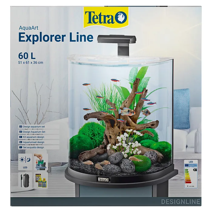 Tetra AquaArt Explorer Line LED 60 л - аквариумный комплекс "Полумесяц" СКИДКА 40%