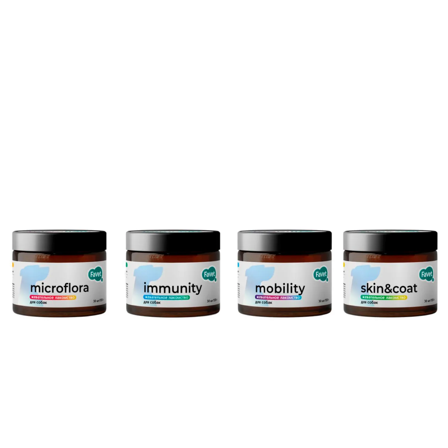 Favet Функциональное лакомство MultivitaminDog Soft Chews для кожи и шерсти для собак, 120г