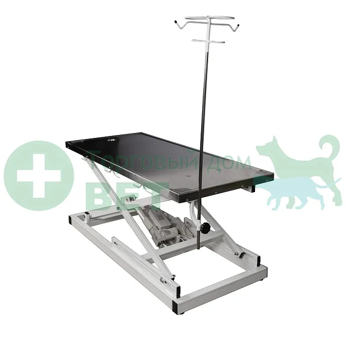 ТД ВЕТ Стол ветеринарный VETBOT-71.1500, слив, штатив, электр., 1500x600x(330- 1050)h мм (каркас белый)