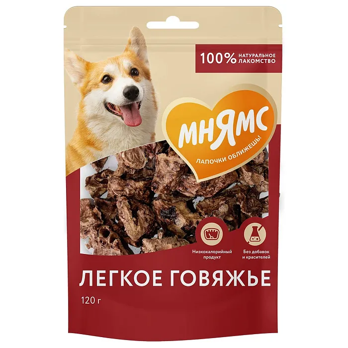 Лакомство Мнямс На каждый день для собак Легкое говяжье 120 г