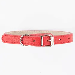 Ошейник Mr.Kranch для собак из натуральной кожи прямой, 48-60см, красный