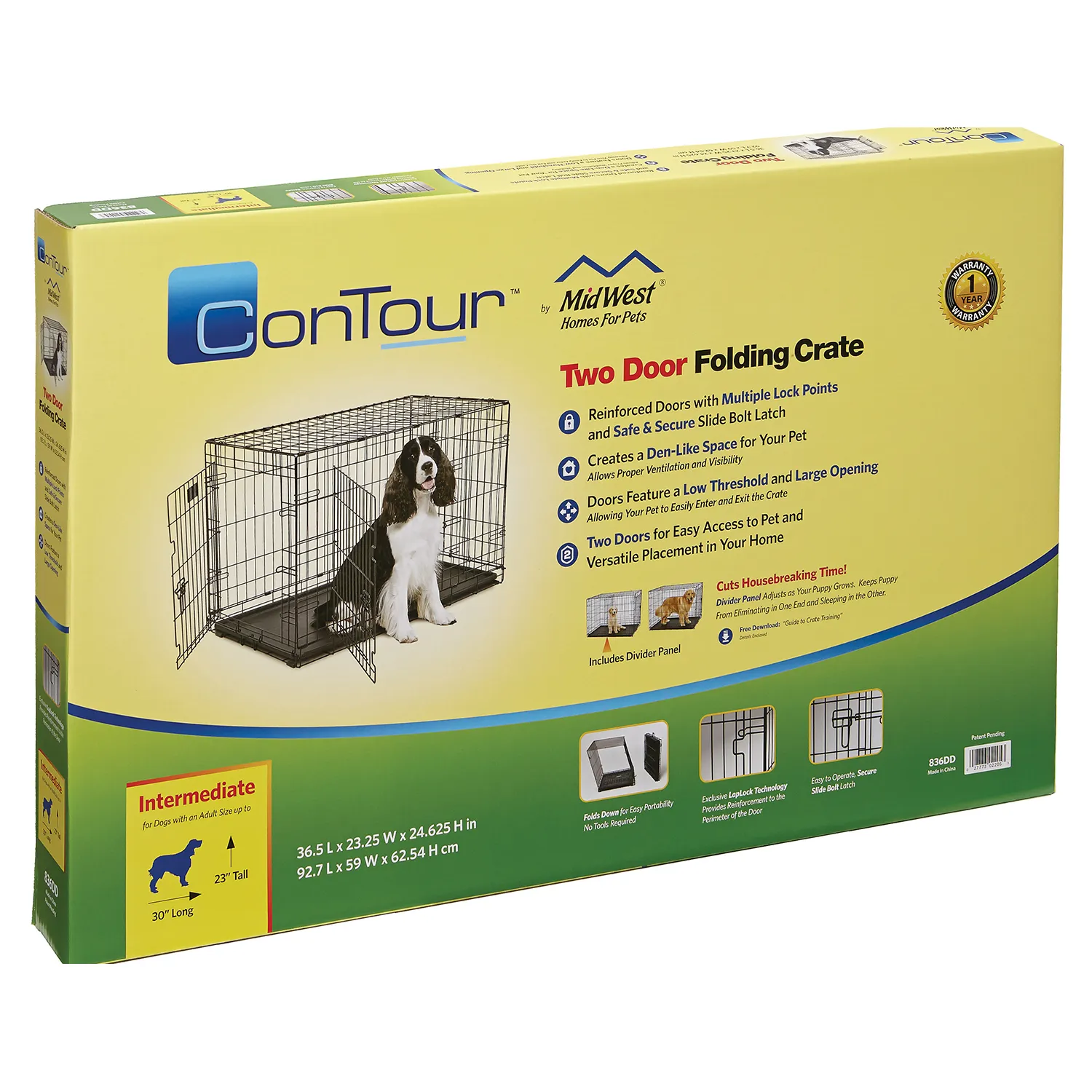 Клетка MidWest Contour для собак 93х59х62h см, 2 двери СКИДКА 20%