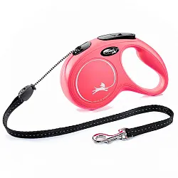 flexi рулетка New Classic M (до 20 кг) 5 м трос красная