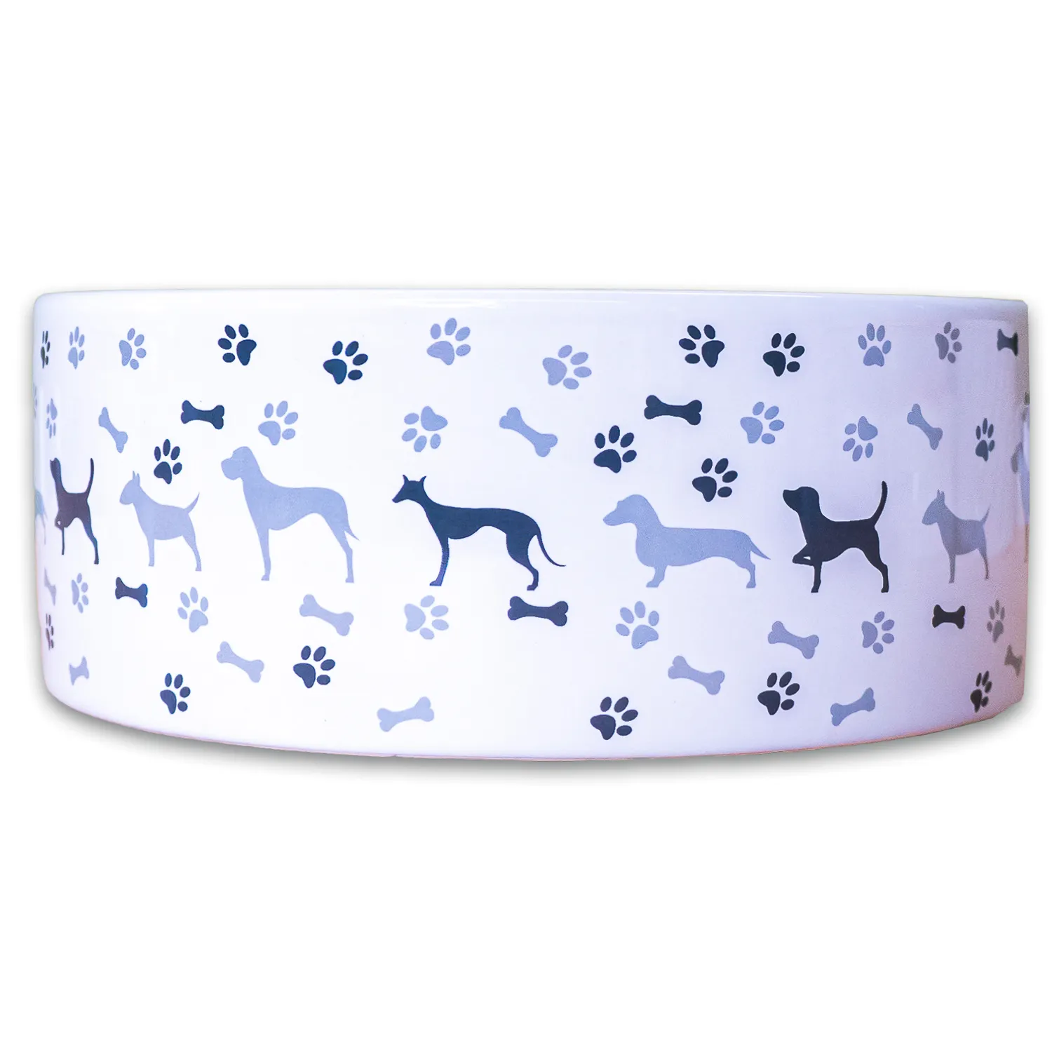 Миска Mr.Kranch керамическая для собак с рисунком 350 мл серая