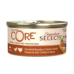 Влажный корм CORE SIGNATURE SELECTS для кошек, из курицы с индейкой в виде фарша в соусе, консервы 79 г