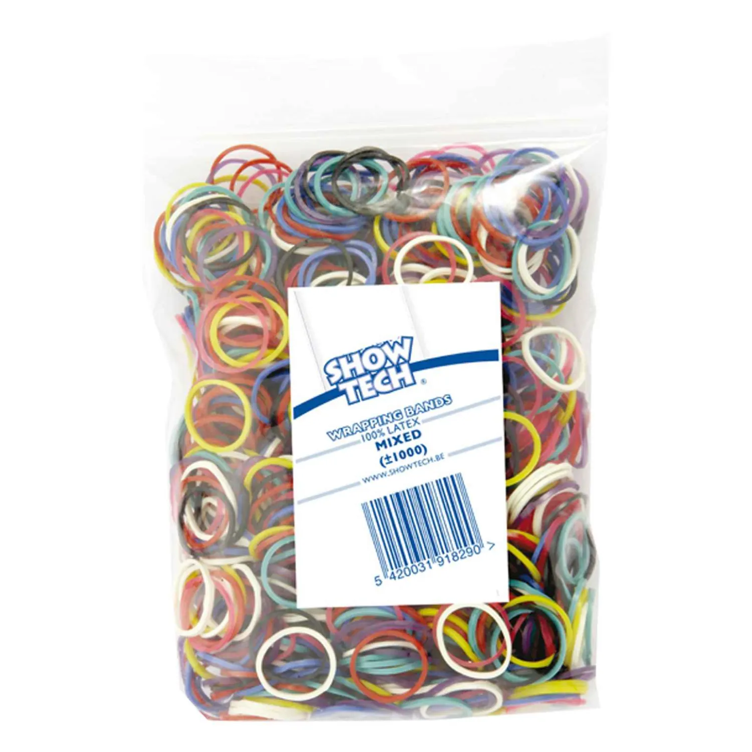 SHOW TECH латексные резинки 15 мм разных цветов 1000 шт