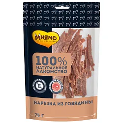 Лакомство Мнямс На каждый день для собак Нарезка из говядины 75 г Лакомство Мнямс На каждый день для собак Нарезка из говядины 75 г