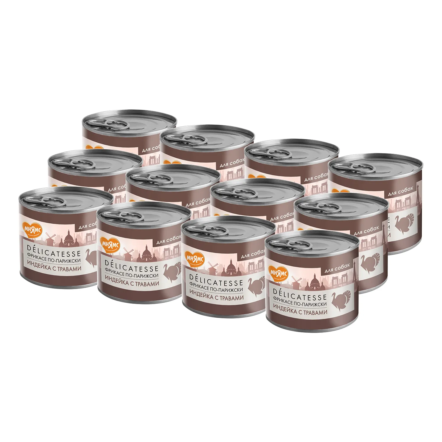 Влажный корм Мнямс Деликатес Паштет из индейки с травами для собак всех пород "Фрикасе по-парижски" 200 г