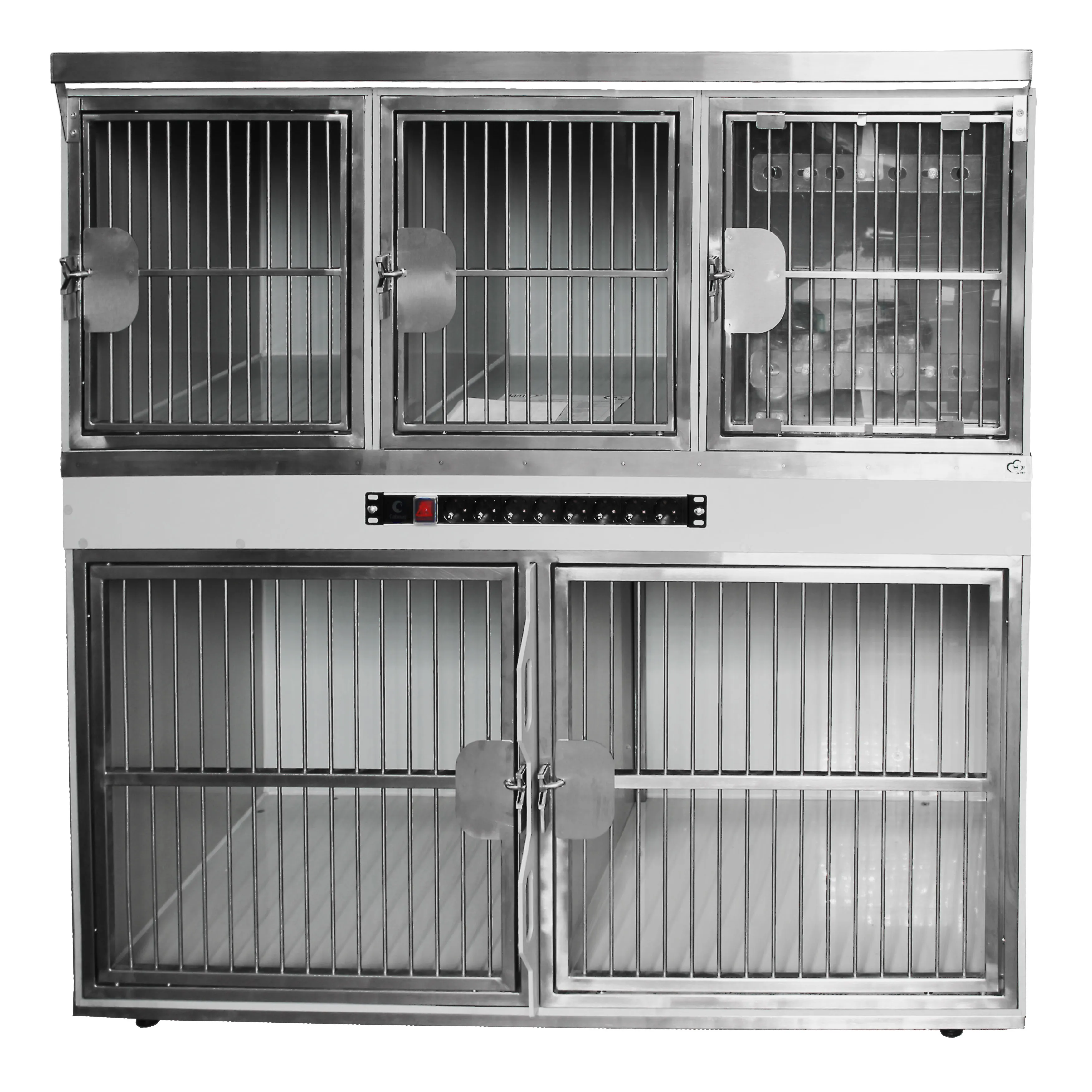 ТД ВЕТ Модуль из 5 клеток из полипропилена, разборный 1400х650х1340(со штангой)х1500(с колесами)h