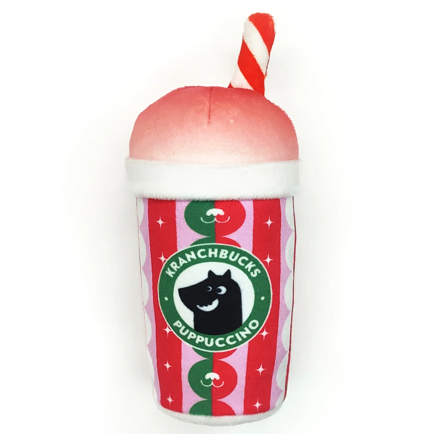 Игрушка Mr.Kranch для собак Капучино Kranchbucks с пищалкой и хрустящей трубочкой новогодняя серия СКИДКА 50%