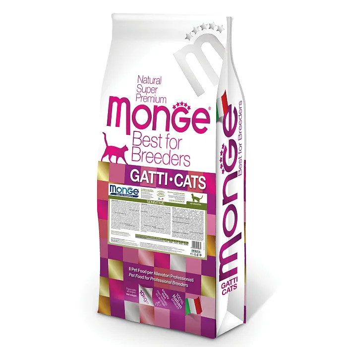 Сухой корм Monge Cat PFB Sensitive для кошек, с чувствительным пищеварением, из курицы 10 кг
