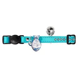Hunter Smart ошейник для кошек со стразами Modern Luxus эко кожа бирюзовый СКИДКА 50%