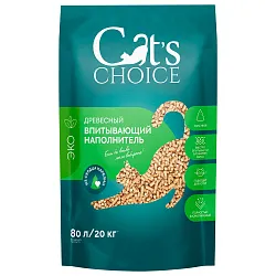 Древесный впитывающий наполнитель Cat's choice 80 л/20 кг