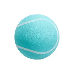 Playology жевательный мяч SQUEAKY CHEW BALL 8 см для собак средних и крупных пород с пищалкой и с ароматом арахиса, цвет голубой СКИДКА 50%