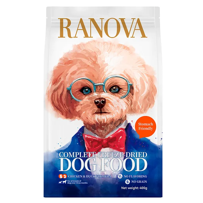 Полнорационный сухой (сублимированный) корм Ranova для собак с курицей и уткой, 400 г