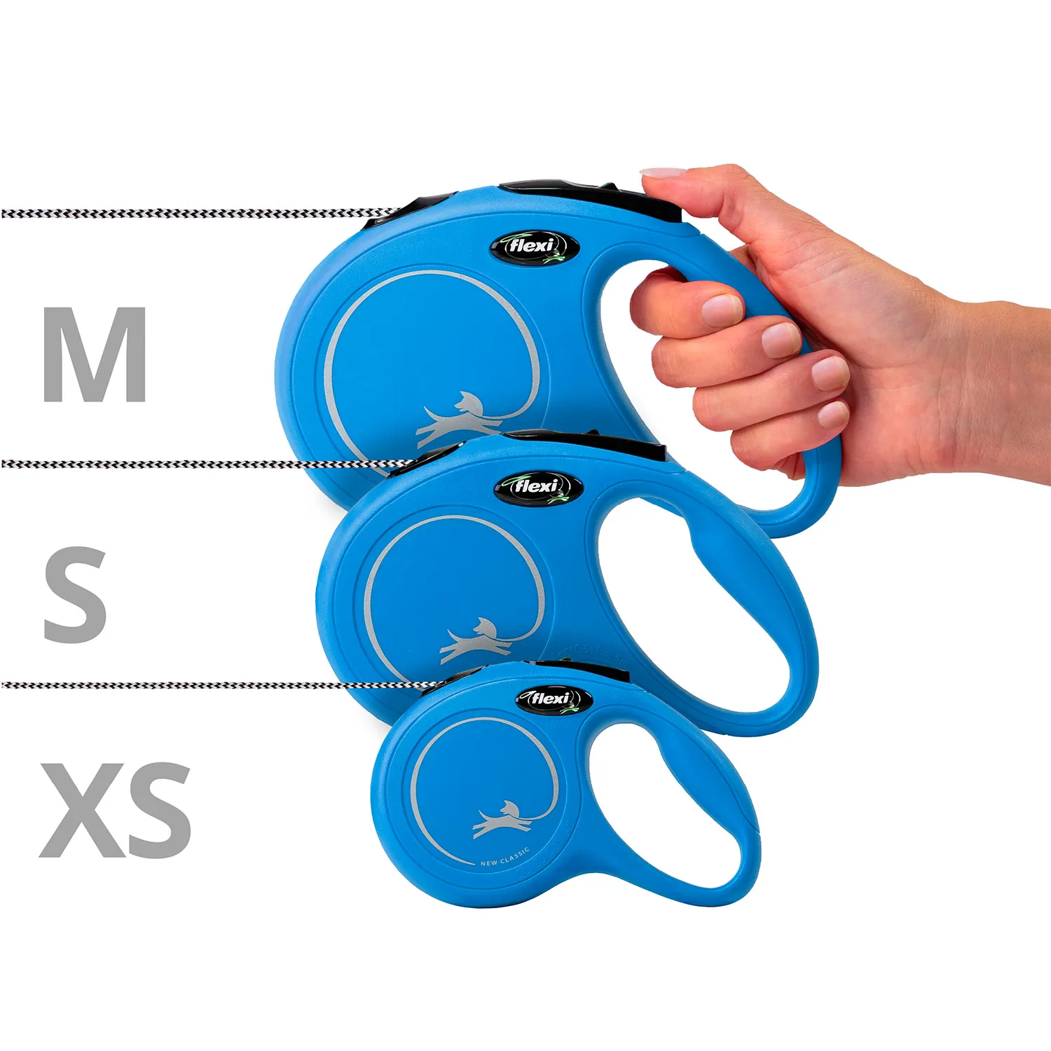 flexi рулетка New Classic S (до 12 кг) 8 м трос синяя