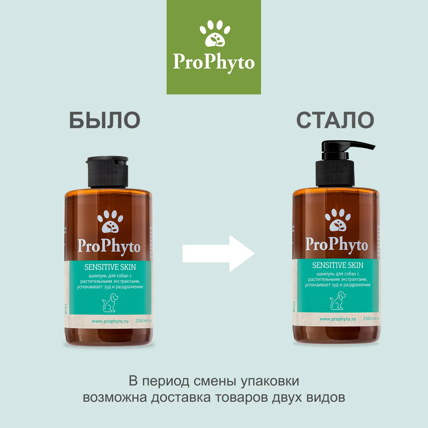 Жидкий шампунь ProPhyto SENSITIVE SKIN SHAMPOO для собак с растительными экстрактами против зуда и раздражения, 250 мл
