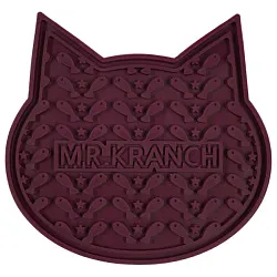 Лизательный коврик Mr.Kranch для медленного поедания силиконовый 12*12 см бордовый на присосках Лизательный коврик Mr.Kranch для медленного поедания силиконовый 12*12 см бордовый на присосках