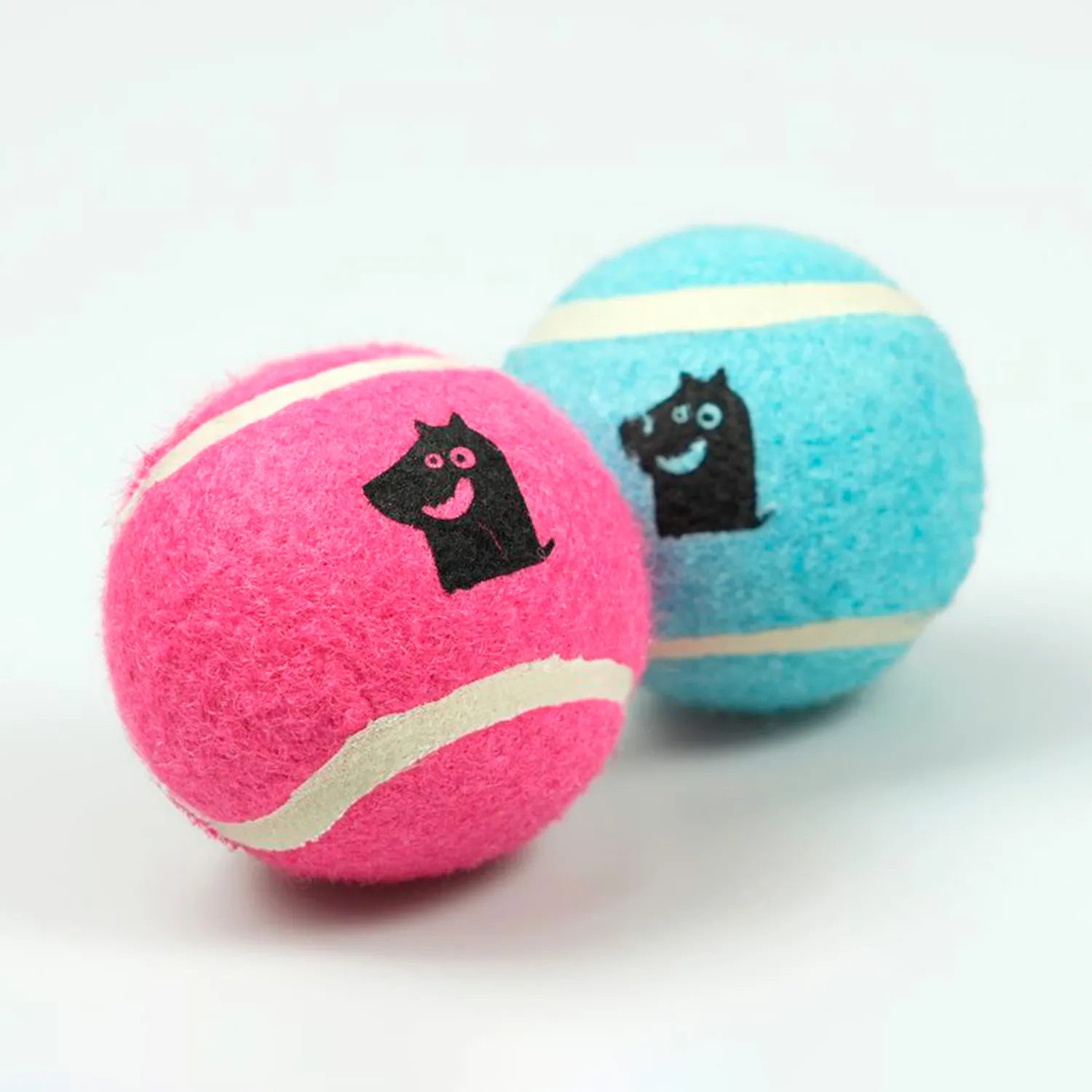 Игрушка Mr.Kranch для собак Теннисный мяч малый 6.3 см с пищалкой набор 2 шт. голубой/розовый