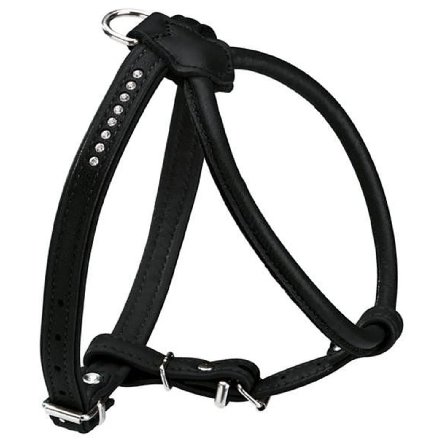 Hunter шлейка для собак Round & Soft Luxus Elk Petit 65/8 (53/55-61 см) кожа, черная СКИДКА 50%