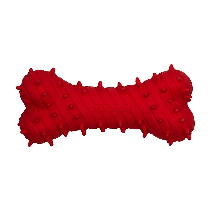 Playology дентальная жевательная косточка PUPPY TEETHING BONE для щенков 4-8 месяцев с ароматом говядины, цвет красный СКИДКА 50%
